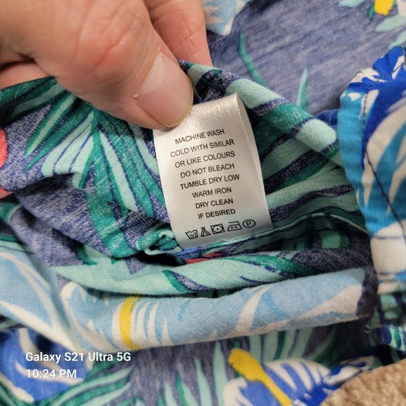 Cactus Man Floral Print Button Up Short Sleeve Casual Shirt Slim Fit M - Picture 8 of 8